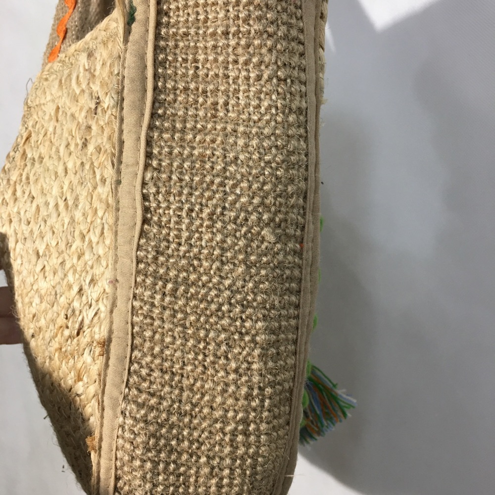 America and Beyond embroidered rattan straw tote - Picture 5 of 8
